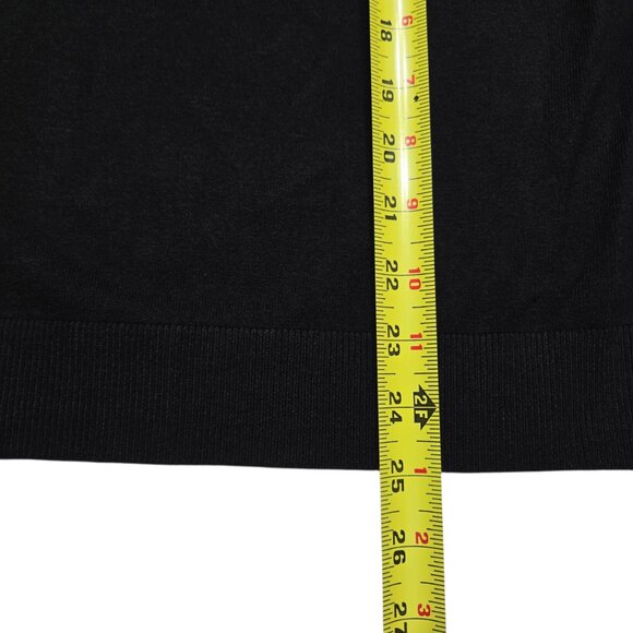 Sioni Milano Sweater Women Medium Black Short Sleeve Ruffle Mesh Knit Whimsigoth - Picture 5 of 13